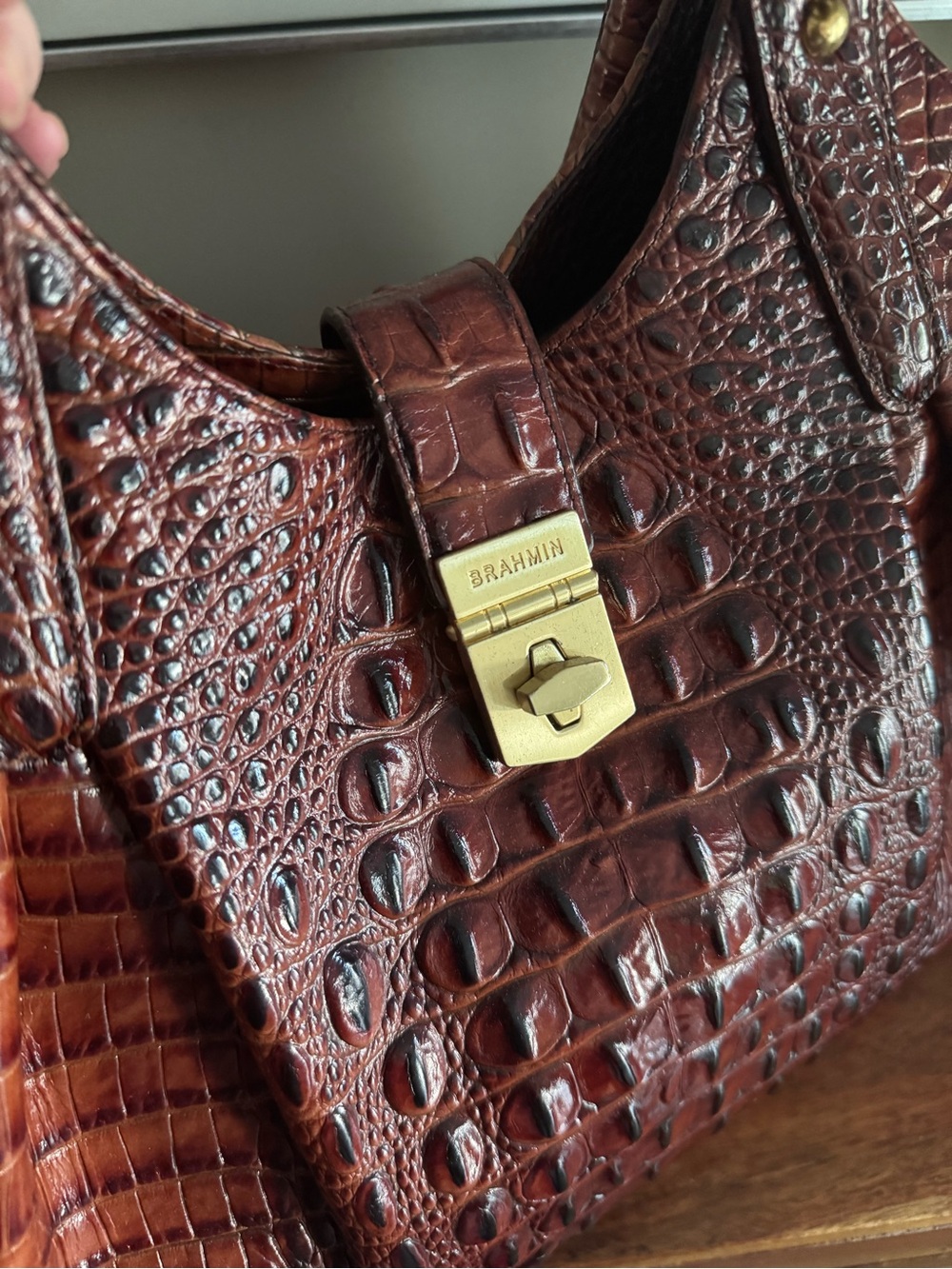 Brahmin Celia Bag Women's Alligator Purse Handbag - Picture 7 of 9